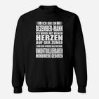 Dezember-Mann Sweatshirt mit Spruch, Herz auf der Zunge Geburtstags-Sweatshirt