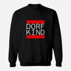 Dorfkind Grafik Sweatshirt in Schwarz, Lustiges Dorfleben Motiv