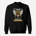 Duisburg Stolz Schwarzes Sweatshirt, Adler Aufdruck & Motto