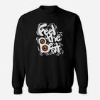 Feel the Beat Schwarzes Sweatshirt mit Lautsprechermotiv, Musik Tee