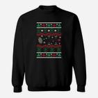 Festliches Herren Sweatshirt, Weihnachts Ugly Sweater Design, Schwarz