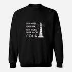 Föhr-Liebhaber Sweatshirt Schwarz, Spruch & Leuchtturm Motiv