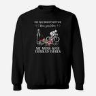Frau Braucht Wein & Fahrrad Sweatshirt, Lustiges Radfahrerinnen Sweatshirt