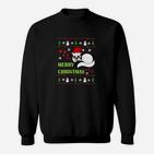 Fröhliche Weihnachten Panda Sweatshirt im Hässlichen Pullover-Stil