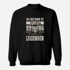 Geburtsjahr 1986 Legenden Sweatshirt, Retro Motto Design