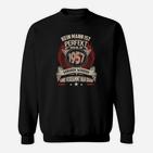 Geburtstags-Sweatshirt 1957 Kein Mann ist Perfekt, Lustiges Männer Sweatshirt