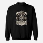 Herren Sweatshirt 19. Juni 1985, Geburt von Legenden Design, Schwarzes Sweatshirt