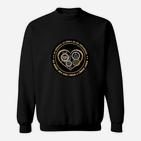 Herren Sweatshirt Schwarz Mechanisches Zahnraddesign, Inspirierender Spruch