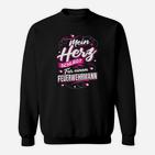 Herz Schlägt Für Einen Feuerwehrmann Sweatshirt