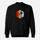 Hexagon Design Herren Sweatshirt, Farbblock mit Silhouette
