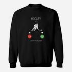 Hockey-Fan Lustiges Sweatshirt, Spruch 'Hockey... und los!' für Eishockeybegeisterte