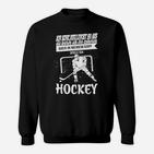 Hockey-Themen Sweatshirt, Spruch & Spieler Grafik, Fan-Merch