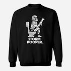 Humorvolles Herren Sweatshirt Storm Pooper, Lustiges Schwarz Tee