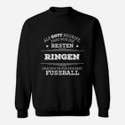Humorvolles Ringen-Sportler Sweatshirt mit Spruch, Schwarzes Design