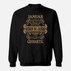 Januar 60. Geburtstag Sweatshirt, Vintage Design Jubiläumsfeier Schwarz