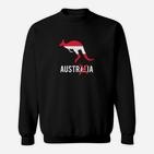 Känguru Sweatshirt inspiriert von Australien in Schwarz, Tiermotiv Tee