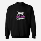 Katzen Mama Grafik-Sweatshirt für Damen, Lustiges Katzenmotiv in Schwarz