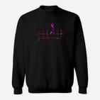 Katzen-Silhouette Herzschlag-Linie Schwarzes Sweatshirt, Liebhaber-Design