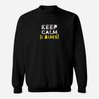 Keep Calm IT BIMS Schwarzes Sweatshirt, Slogan-Design für Geek-Kultur