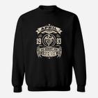 Legendäres Geburtstags-Sweatshirt, Geburt von Legenden mit Datum, Schwarz