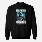 Legenden Geboren im Februar Sweatshirt, Schwarzes Anime-Design