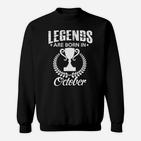 Legends Born October Sweatshirt, Lorbeerkranz & Pokal Design