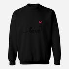 Liebesherz Schwarzes Sweatshirt, 'Love' Schriftzug mit Herz Design