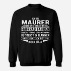 Lustiges Maurer Sweatshirt Ich bin Maurer: Fahrrad in Flammen, Witziges Design