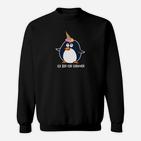 Lustiges Pinguin-Einhorn Sweatshirt Ich bin ein Einhorn, Schwarz