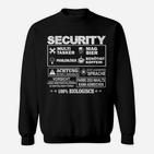 Lustiges Security Sweatshirt Schwarz mit Sprüchen, 100% Bio-Baumwolle