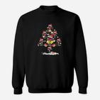 Lustiges Weihnachts-Sweatshirt Unisex mit Santa auf Moped, Schwarzes Motiv