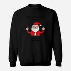 Lustiges Weihnachtsmann Grafik Sweatshirt, Witziges Weihnachts-Sweatshirt Schwarz