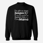 Mama Herz-Jungen Schwarzes Sweatshirt, Liebevolles Mutter-Sohn Design
