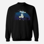 Mystische Wölfe bei Mondschein Grafik-Sweatshirt, Mondlicht Wolf Design