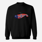 Norwegischer Flaggenfisch Schwarzes Sweatshirt, Spezielles Design Tee