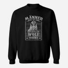 Odin-Wolf Motiv Herren Sweatshirt, Stählerner Spruch Tee