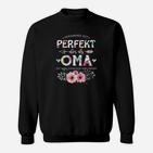 Oma Sweatshirt mit Spruch und Blumen, Schwarzes Damen Tee