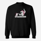 Opaeinhorn Sweatshirt in Schwarz, Lustiges Einhorn-Design