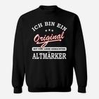 Original Altmarker Sweatshirt, Stolz-Botschaft Design - Schwarz