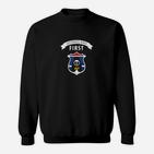 Ostfriesland First Hochwertiges Schwarzes Sweatshirt mit Emblem-Design