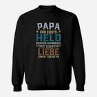 Papa Erster Held Sohn Liebe Tochter Sweatshirt, Vatertag Schwarz Tee