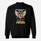 Passau Stolz Adler Sweatshirt für Herren, Schwarz mit Wappen & Spruch