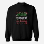Personalisiertes Schwarzes Sweatshirt Erstes Weihnachten des Brüderchens, Festliches Motiv