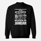Personalisiertes Sweatshirt Jahrgang 1977, Januar Geburtstagsdesign