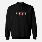 Piraten Grafik Sweatshirt Schwarz mit Einzigartigem Schwert Emblem