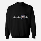 Pulsschlag Herzfrequenz EKG Sweatshirt, Comicfigur Design