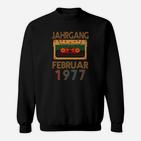 Retro Kassette 1977 Geburtstags-Sweatshirt, Vintage Februar Design