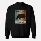 Rhinozeros Nashorn Rhino Vintage Style Retro Grunge Tiere Sweatshirt