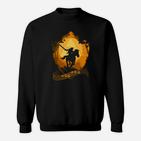 Samurai Sonnenuntergang Design Sweatshirt, Schwarzes Krieger Tee