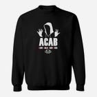 Schwarzes ACAB-Sweatshirt mit Handzeichen-Design, Streetwear für Proteste